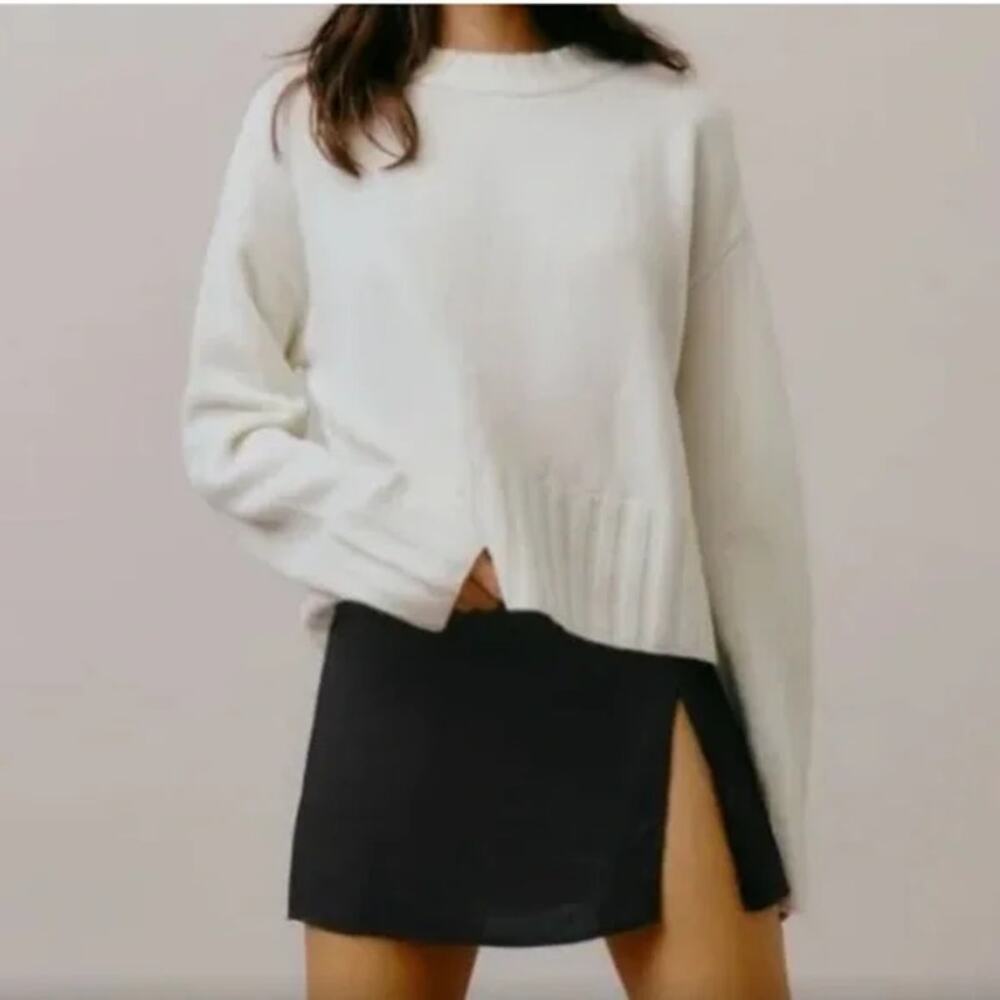 Reformation Black Mini Skirt with Side Slit